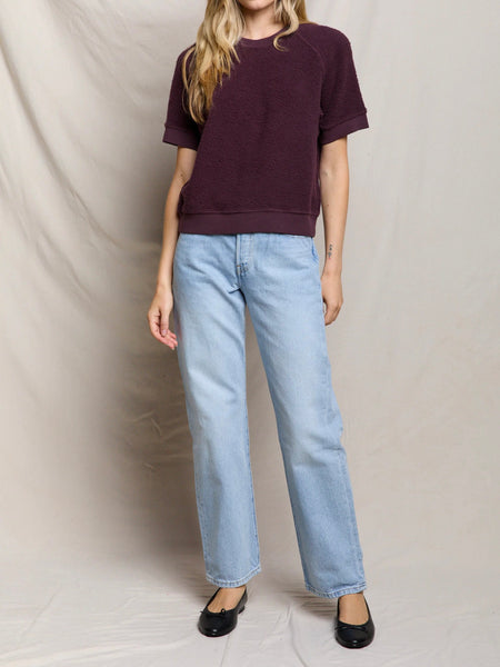 Ziggy Short Sleeve Sweatshirt in Cherry Lacquer