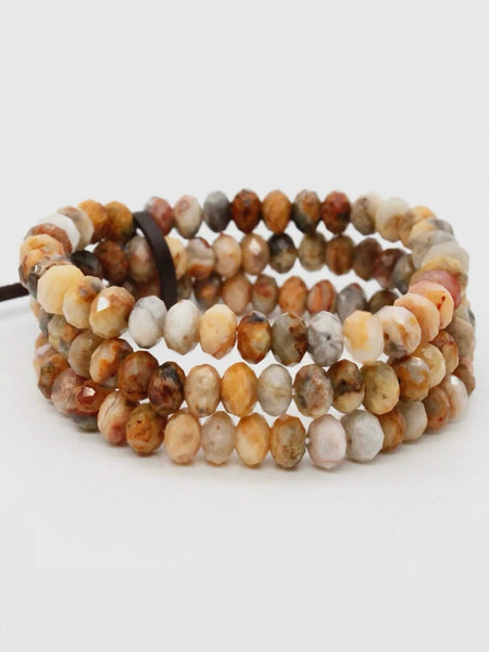 Three Strand Stone Bracelet in Agate