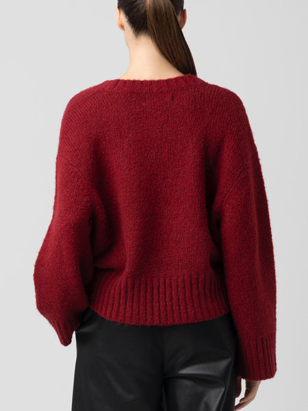 Crimson Crest Sweater in Red