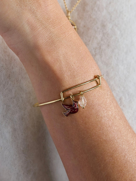 Crystal Cardinal Duo Charm Bracelet