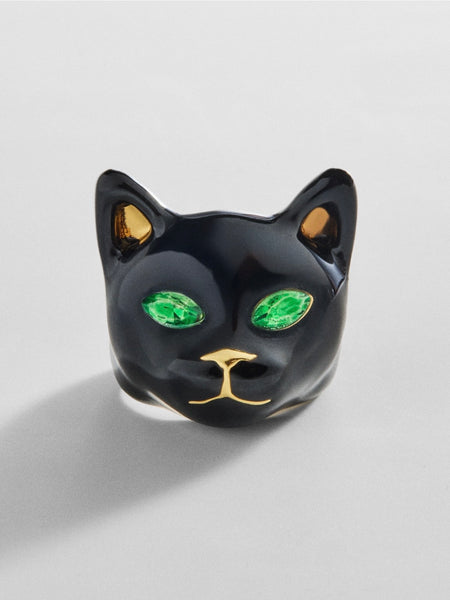 Nine Lives Black Cat Ring