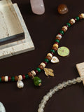 Leaf Charm Beaded Necklace