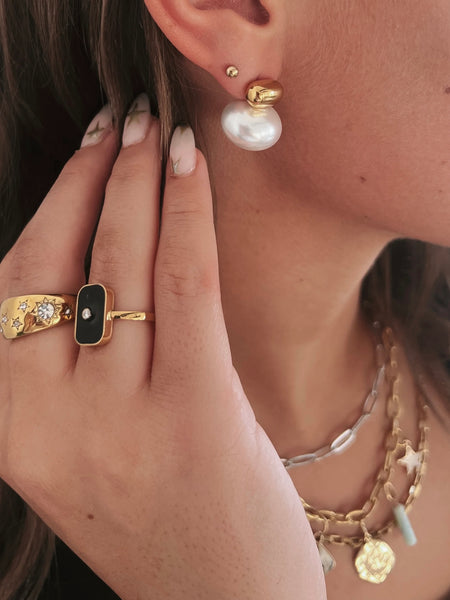 Emina Gold Pearl Drop Studs