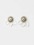 Sun & White Petals Stud Earrings