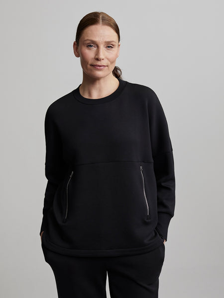 Paige Longline Sweat in Black