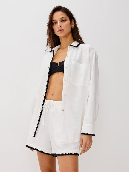 X RAILS Sunny Short in White Blanket Stitch