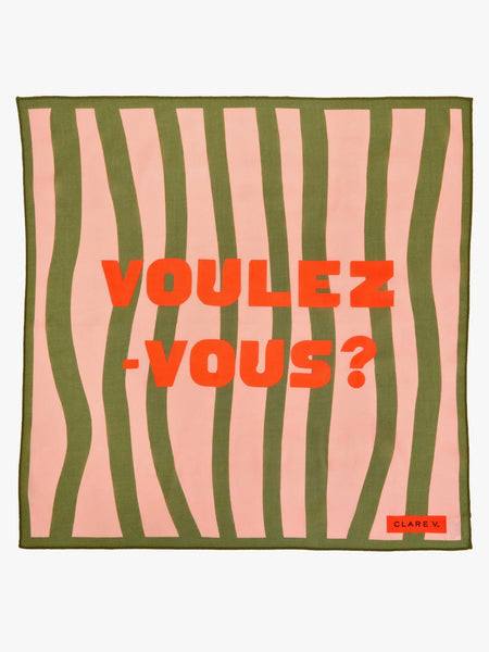 Bandana in Army & Coral Stripe Voulez-Vous