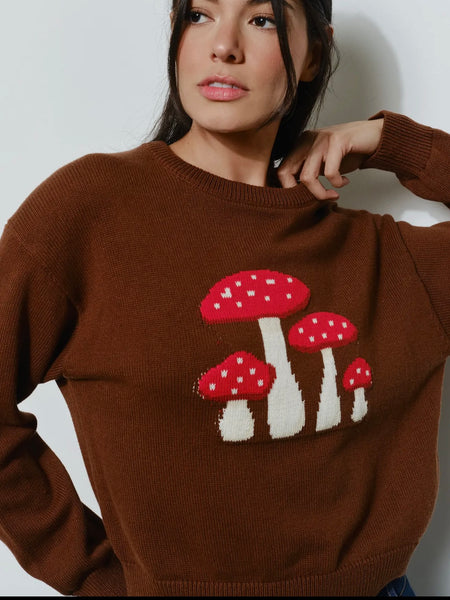 The Shroom Sweater in Brown