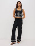 X RAILS Emmie Pant in Black Sun Embroidery