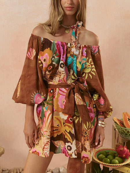 Birth of Venus Tunic Dress in Caramel