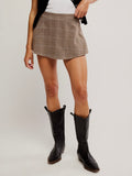 Paradise Found Menswear Skort in Chocolate Combo