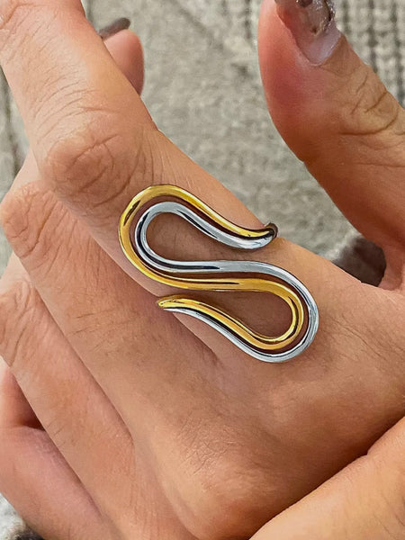 Gurvan Abstract Two-tone Ring