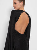 Manille Open Back Rhinestone Dress in Black