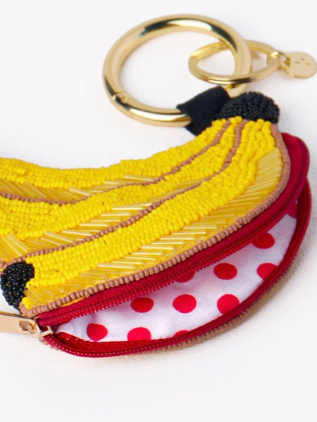 Mary Banana Beaded Coin Purse