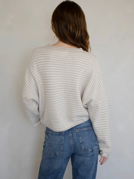 Piper Cardigan in Cream Stripe