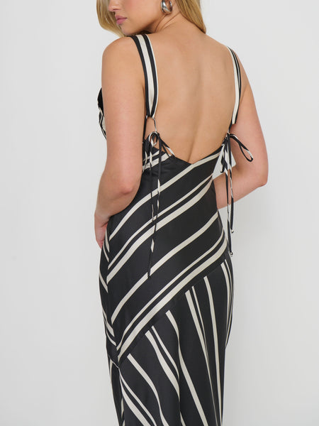 Mira Dress in Onyx Stripe