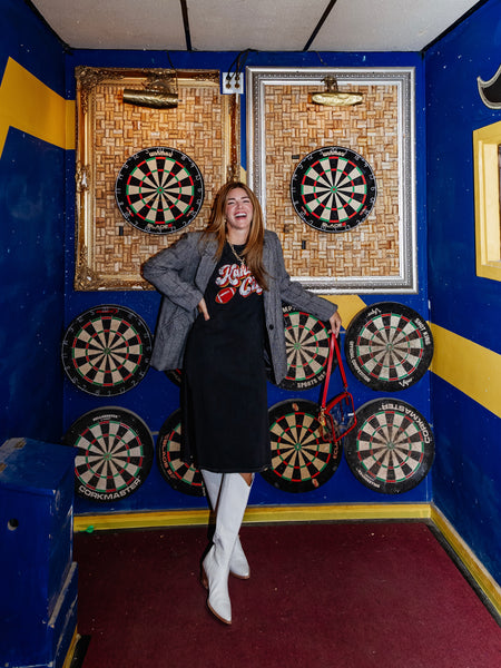 Kansas City Graphic Dress in Mineral Black