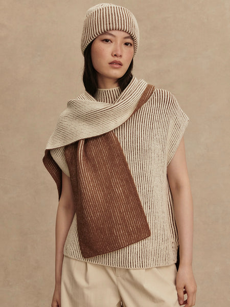 Deville Plated Scarf in Cocoa Dust