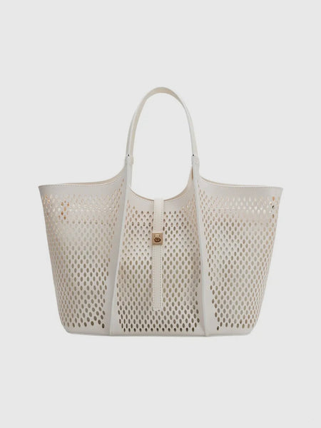 Malia Lasercut Bag in Ivory