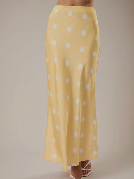Dotted & Tee'd Skirt in Butter