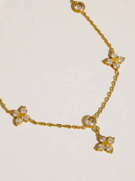Aveline CZ Floral Chain Necklace
