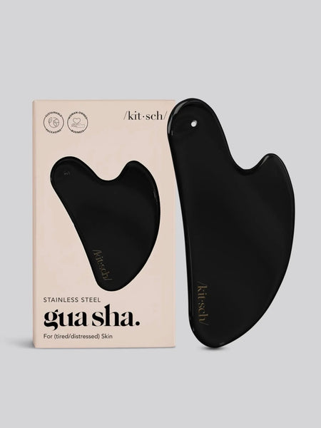 Stainless Steel Gua Sha in Matte Black