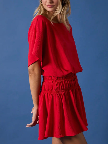 Yacht Ready Mini Dress in Red