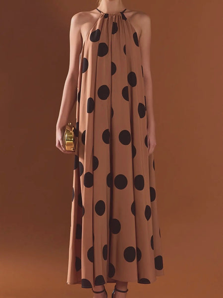 Parisian Polka Dot Maxi in Brown