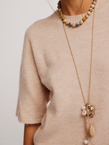 Margot Sweater Tee in Pearl Melange