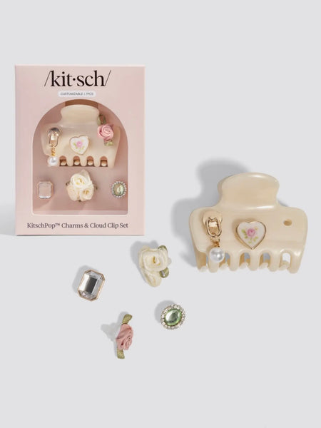 KitschPop Cloud Clip 7pc Vintage in Pearlized Cream