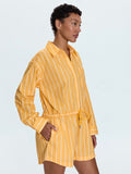 Amelie Romper in Papaya Stripe