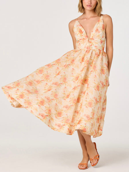 Janna Dress in Orange Floral