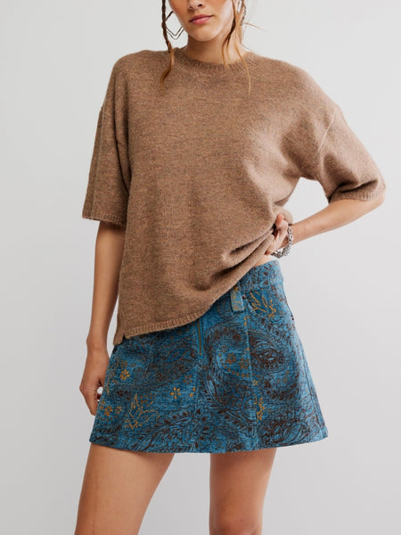 Margot Sweater Tee in Brownie Melange