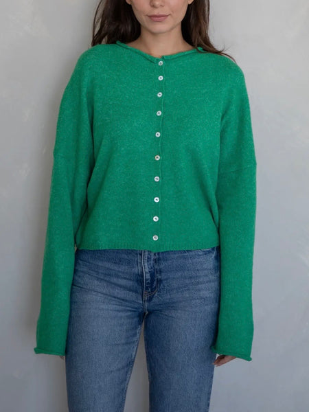 Piper Cardigan in Kelly Green
