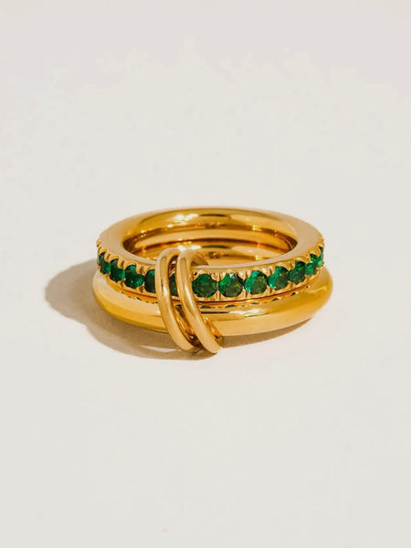 Justine CZ Hoop Ring in Green