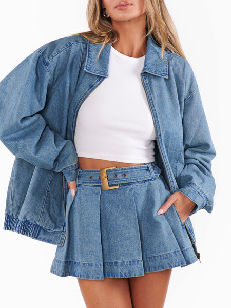 Carter Bomber Jacket in Ozone Indigo