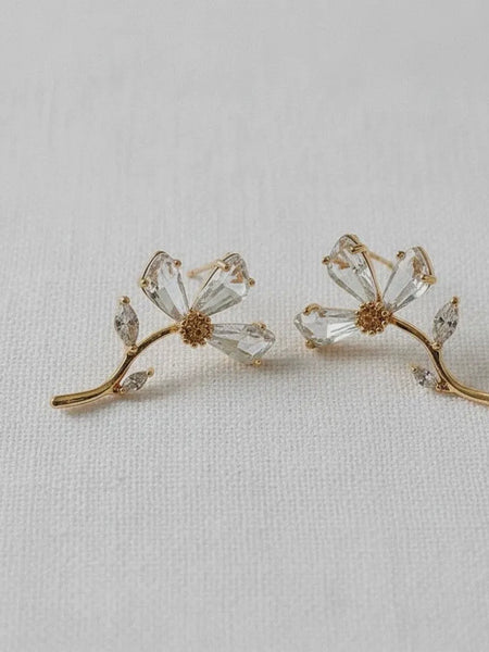 Draped Floral CZ Studs