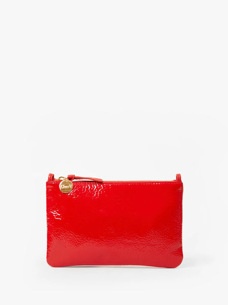 Wallet Clutch in Super Red Pucker Patent
