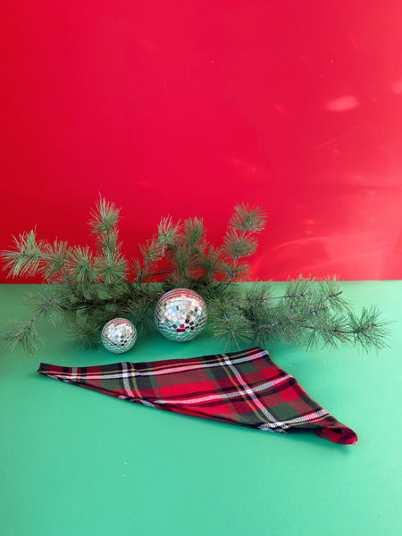 Flannel Dog Scarf in True Tartan