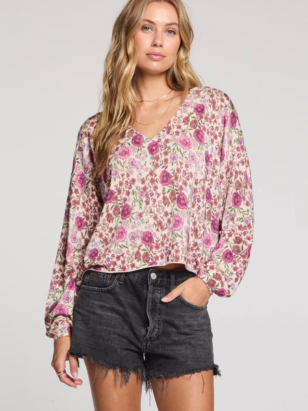 Charlee Top in Mocha Dot