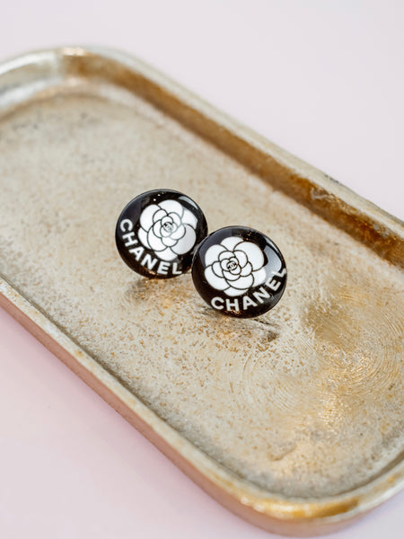 Repurposed CC Black Floral Ollie Studs