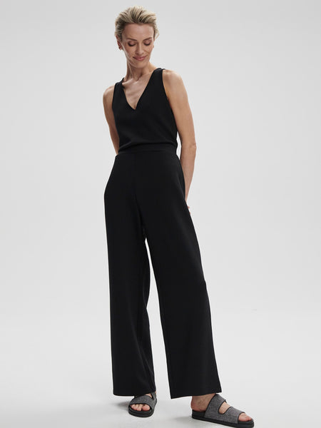 Alina Wide Leg Jumpsuit in Black