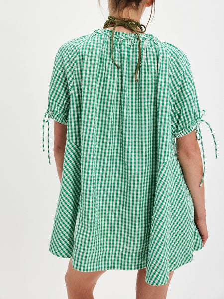 Farley Gingham Tunic in Green Combo
