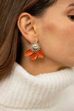 Sun & Orange Petals Stud Earrings