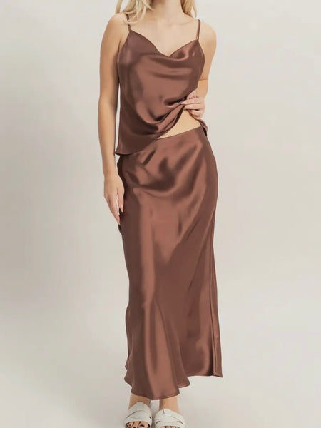 She's Cute Midi Skirt in Chocolate