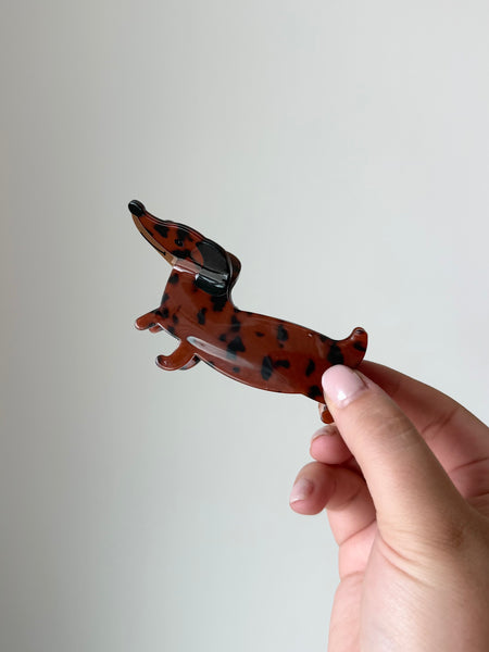 Dachshund Hair Clip in Tortoise