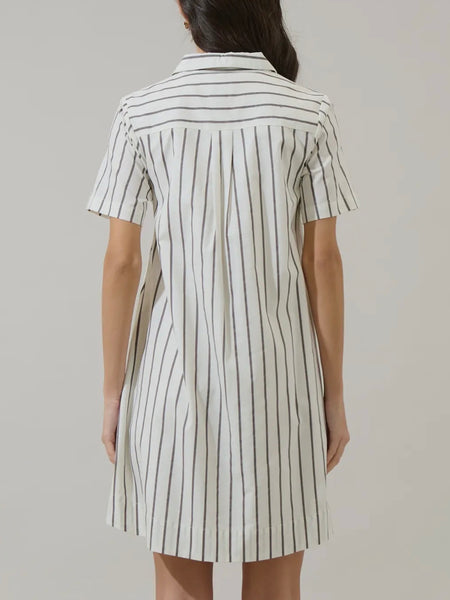 Kamara Stripe Mini Dress in Marhsmallow