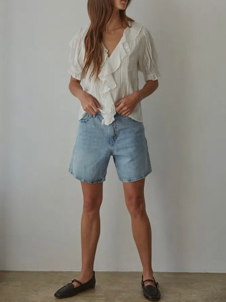 Perhaps A Puff Sleeve Blouse in Off White