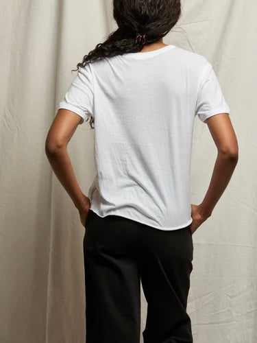 Sofia Short Sleeve Crew Neck Tee in White