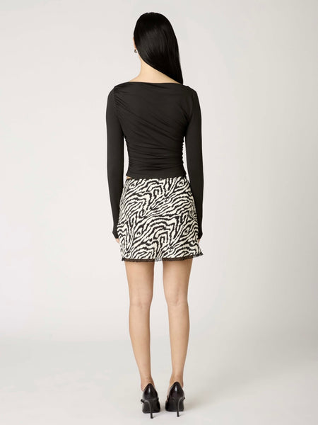 Brianna Skirt in Black & White Zebra